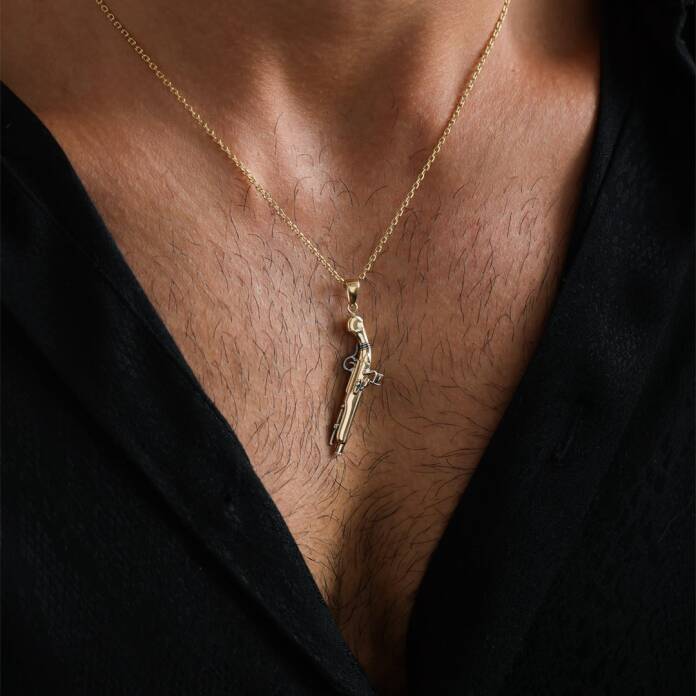 Retro Gun Erkek Kolye - 1