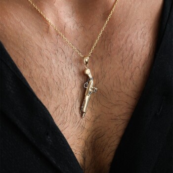 Retro Gun Erkek Kolye - 2