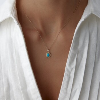 Rise Firuze Kolye - Cemart