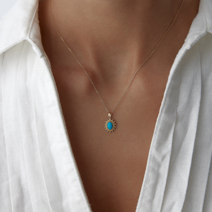 Rise Firuze Kolye - Cemart