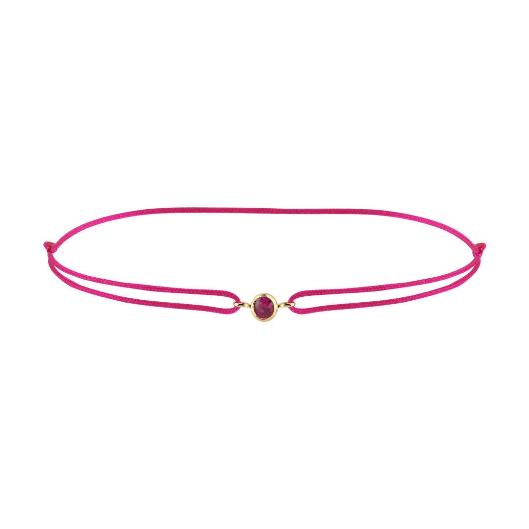 Ruby Doğum Taşı İpli Bileklik - 1