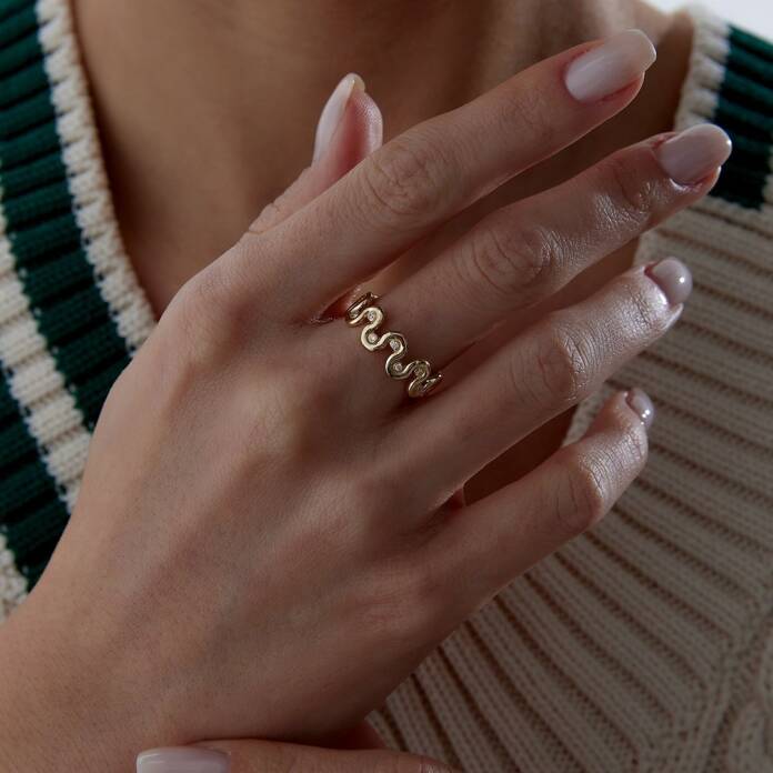 S Sarmal Taşlı Yüzük - 2