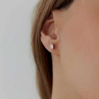 Sade Baget Taşlı Küpe - Rayna