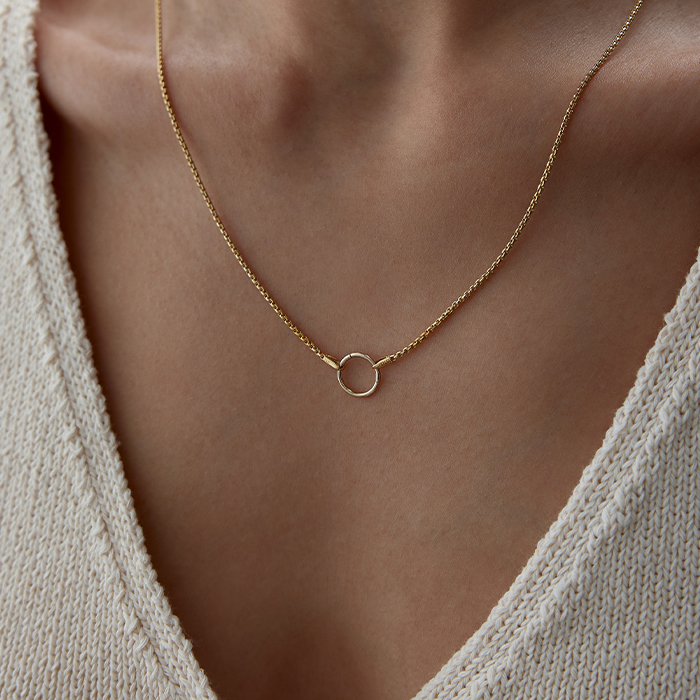 Sade Charm Halkalı Box Zincir - Alen