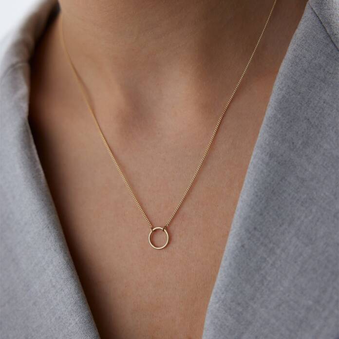 Sade Charm Halkası Kolye - 1