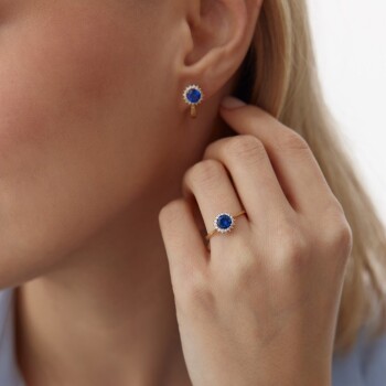 Safir Görünümlü Round Yüzük - Koçak (1)