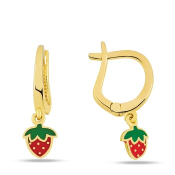 Sallantılı Çilek Çocuk Küpesi - Melike