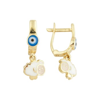 Sallantılı Gözlü Koyun Çocuk Küpesi - Melike