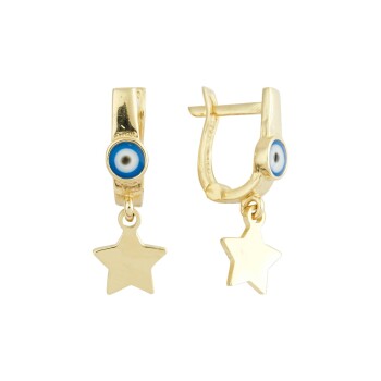 Sallantılı Gözlü Yıldız Çocuk Küpesi - Melike