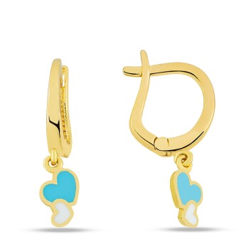 Sallantılı İkili Kalp Çocuk Küpesi - Melike