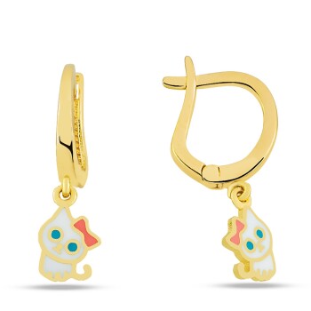 Sallantılı Kedi Çocuk Küpesi - Melike