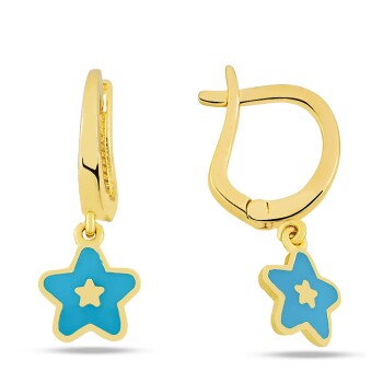 Sallantılı Mavi Yıldız Çocuk Küpesi - Melike