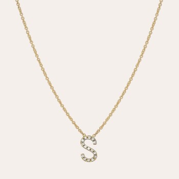 Sallantılı Taşlı Harf Kolye - Özkonak (1)