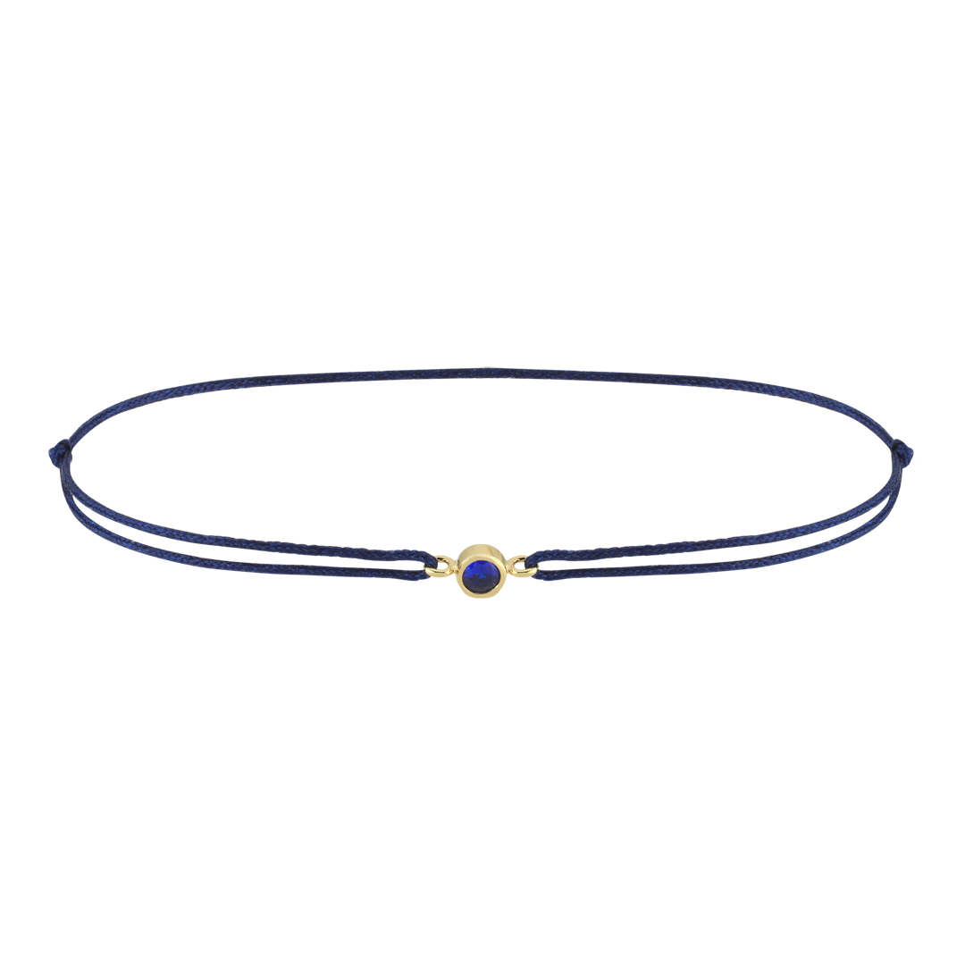 Sapphire Doğum Taşı İpli Bileklik - 1