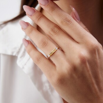 Sarı Bagetli Yüzük - Rayna