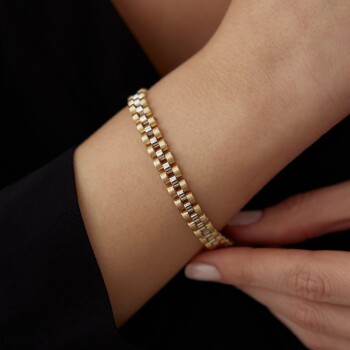 Sarı Beyaz Kordon Bileklik - Cemart