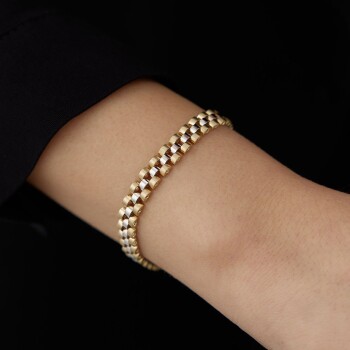 Sarı Beyaz Kordon Bileklik - 3