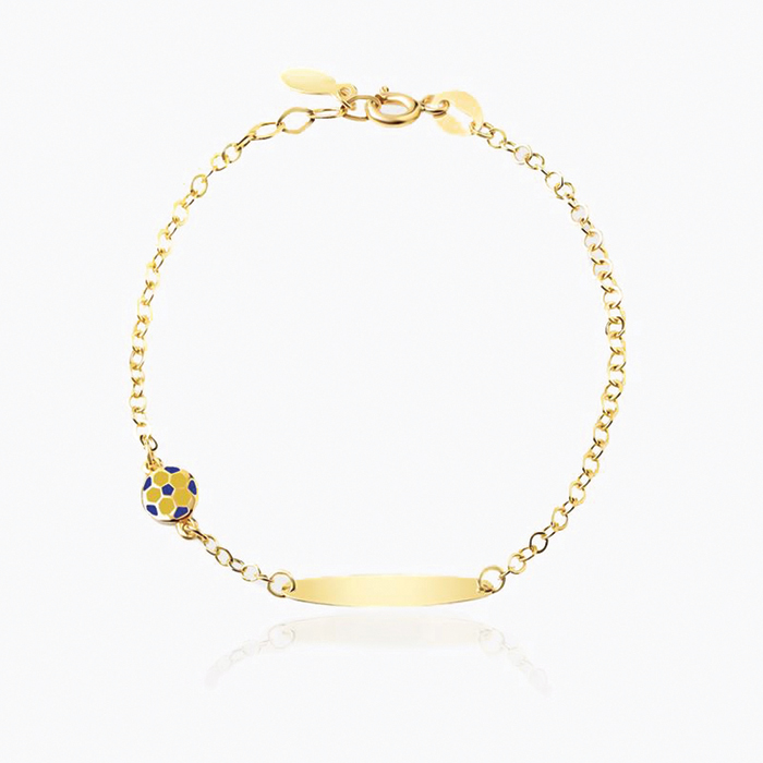 Sarı Lacivert Mineli Bebek Künyesi - Melike