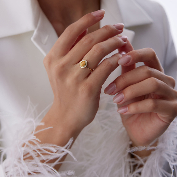 Sarı Oval Yüzük - 3