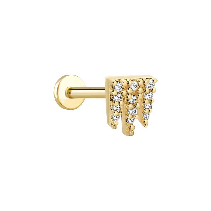 Sarkıt Sıra Taşlı Tragus Piercing - 1