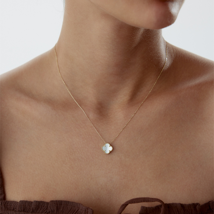 Sedefli Yonca Cleef Kolye - Milades