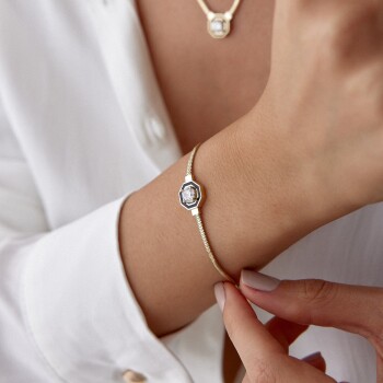 Sekizgen Model Taşlı Balık Sırtı Bileklik - Oğuz Konsept (1)