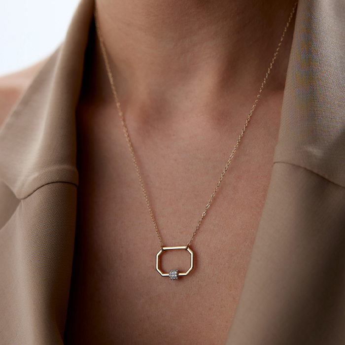 Sekizgen Taşlı Kolye - Rayna