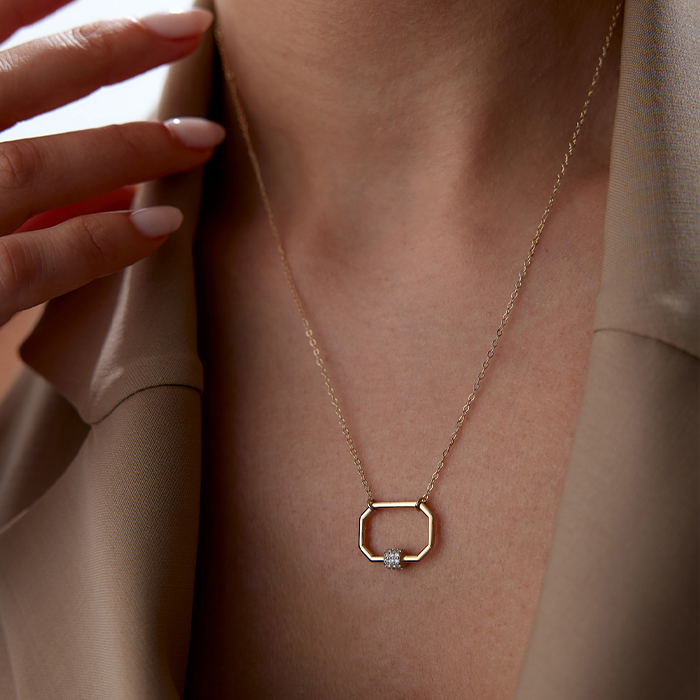 Sekizgen Taşlı Kolye - Rayna (1)