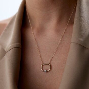 Sekizgen Taşlı Kolye - Rayna