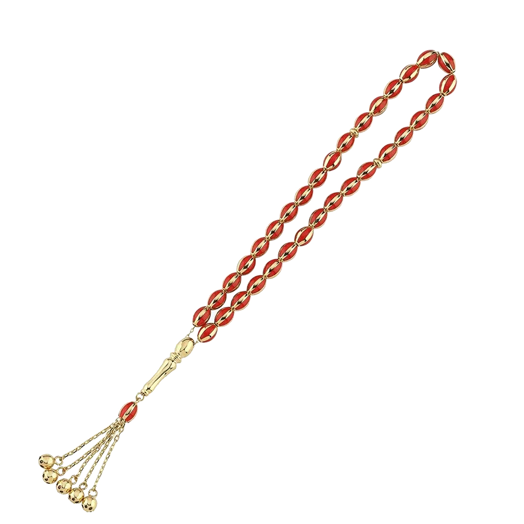 Sembol Kırmızı Altın Tesbih - 1