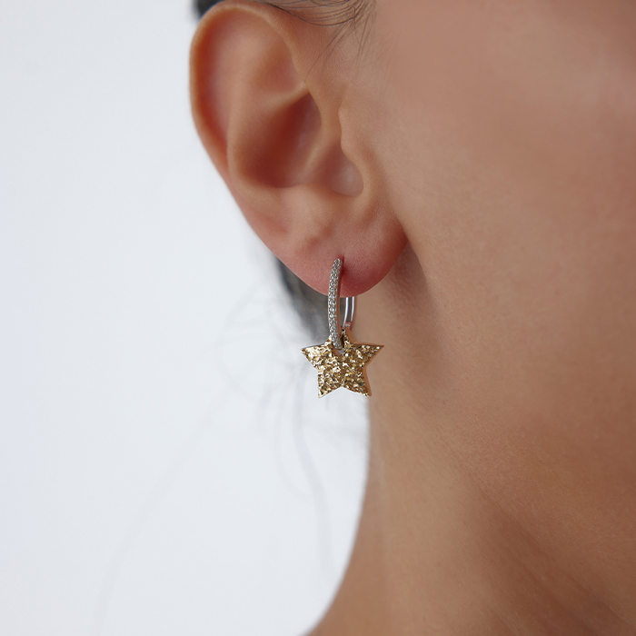 Shine Halka Yıldız Küpe - Reha