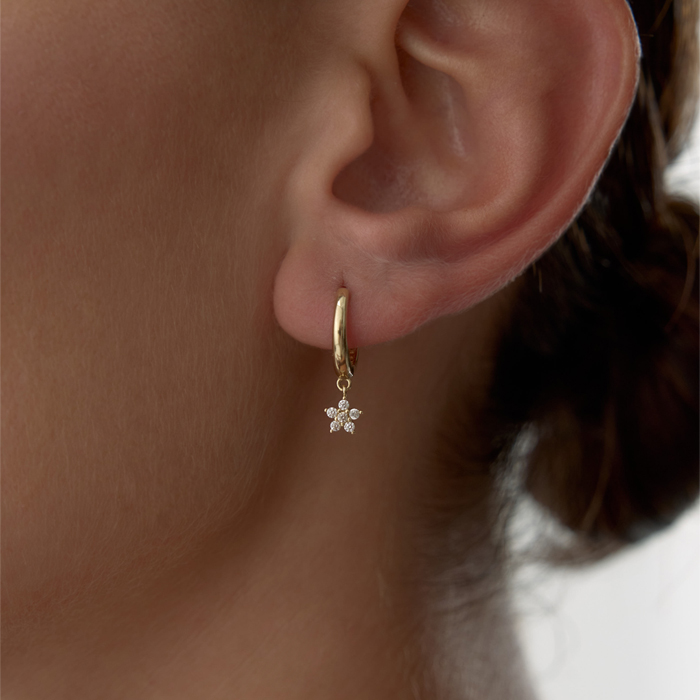 Shine Taşlı Çiçek Küpe - Rayna