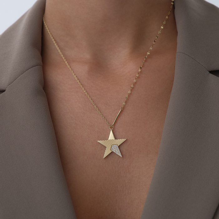 Shine Taşlı Yıldız Kolye - RİTİM