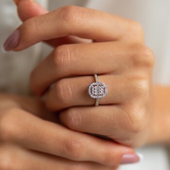 Sık Baget Taşlı Yüzük - Oragold Orhan