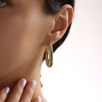 Sık Çizgi Bombe Küpe - Dilmener (1)