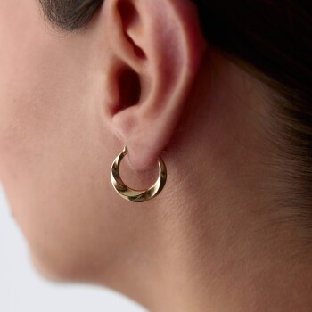 Şık Kıvrımlı Halka Küpe - Dilmener