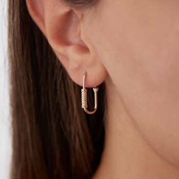 Silindir Taşlı Ataç Küpe - Tuana