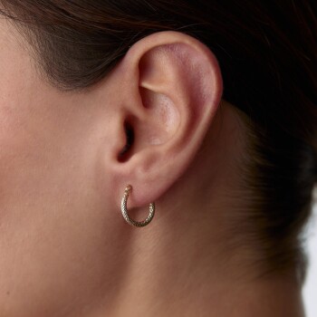 Simli Mini Halka Küpe - Tuana