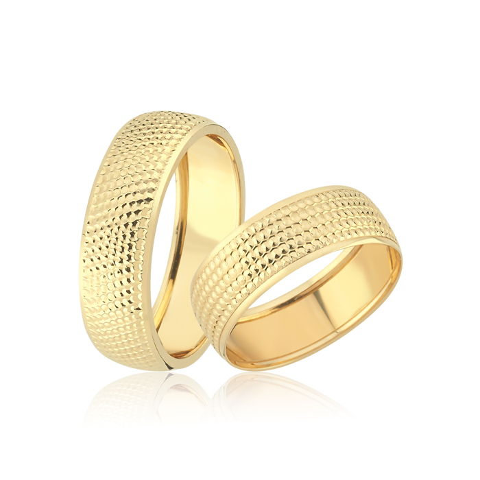 Sıra Bal Peteği Çift Alyans - Haskar