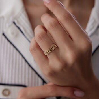 Sıra Burgu Sütun Yüzük - Alen