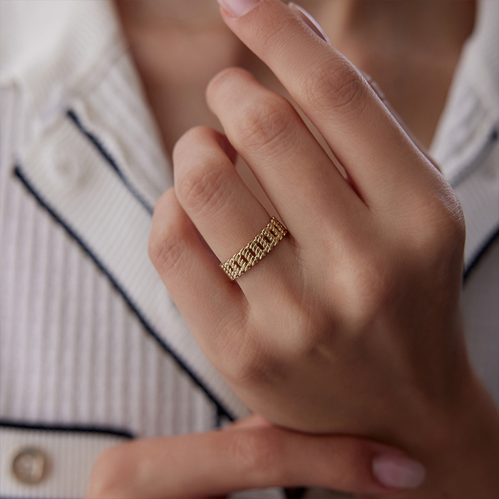 Sıra Burgu Sütun Yüzük - Alen