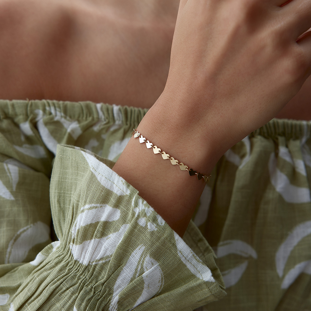 Sıra Mini Kalp Bileklik - 2