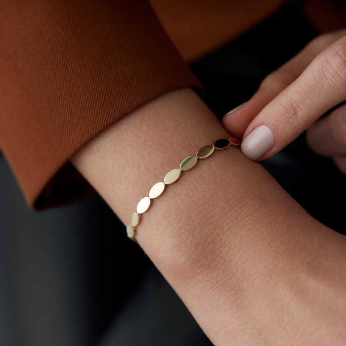 Sıra Oval Pul Bileklik - Dilmener (1)