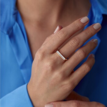 Sıra Taş Çizgi Yüzük - Rayna