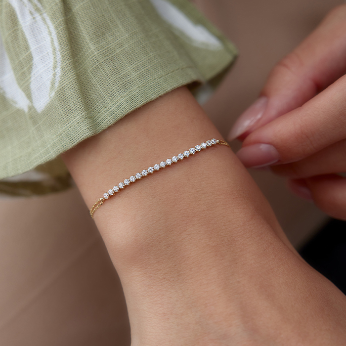 Sıra Taşlı Minimal Bileklik - Rayna (1)