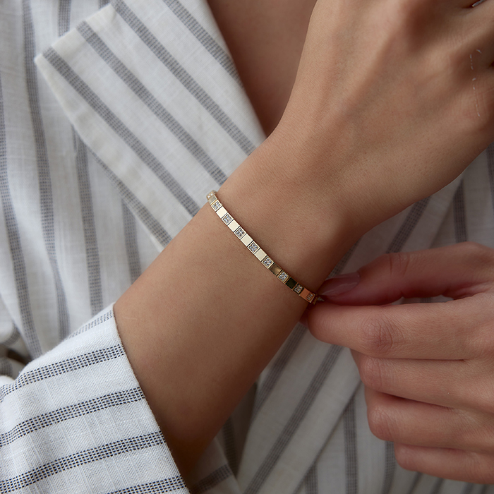 Sıra Taşlı Square Bileklik - Rayna (1)