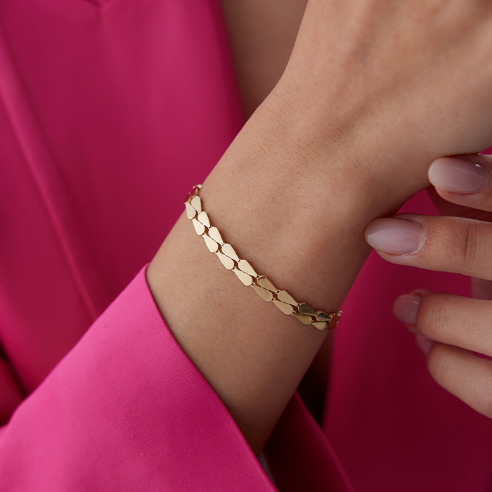 Sıra Ters Düz Damla Bileklik - Özer