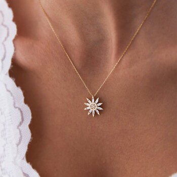 Sıralı Baget Güneş Kolye - Rayna