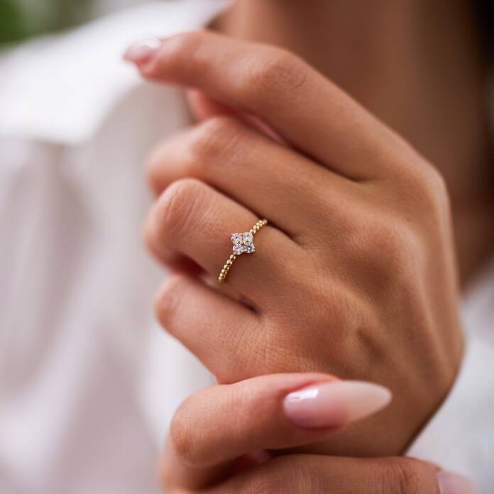 Sıralı Toplu Taşlı Yüzük - 1