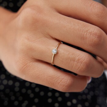 Sıvama Tek Taş Yüzük - Rayna (1)